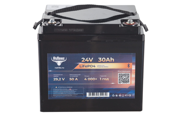 Аккумуляторная батарея литиевая Rutrike LiFePO4 (24V/30Ah/50A BT) 26504 от прозводителя Rutrike