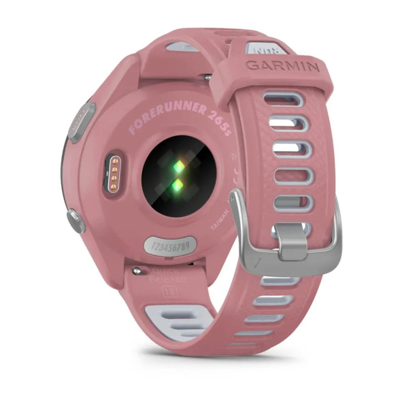 Garmin Forerunner 265s - 42 мм | Black Bezel with Light Pink Case and Light Pink/Powder Grey Silicone Band