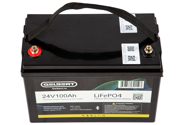 Аккумуляторная батарея литиевая Gelbert LiFePO4 (24V/100Ah/120A) Bluetooth 184 от прозводителя Gelbert