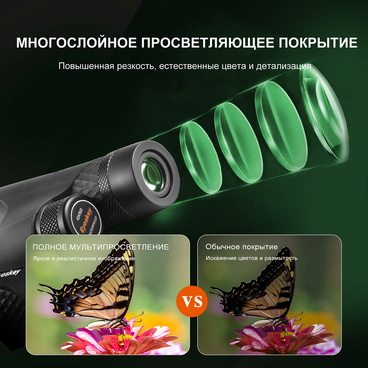 Бинокль Eyeskey Whisper - 10x50