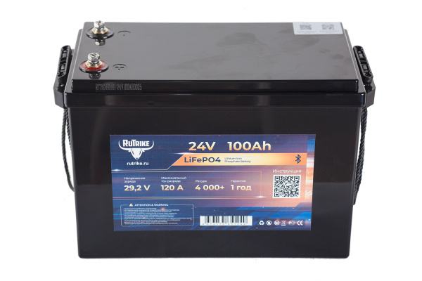 Аккумуляторная батарея литиевая Rutrike LiFePO4 (24V/100Ah/120A BT) 26501 от прозводителя Rutrike