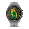 Garmin Approach S70 - 42 мм | Black/Amp Yellow Ceramic Bezel with Powder Grey Silicone Band