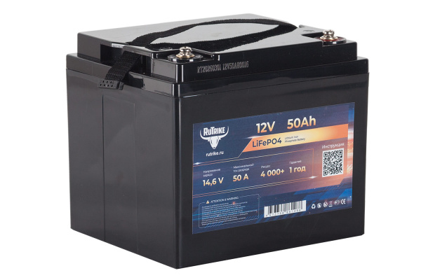 Аккумуляторная батарея литиевая Rutrike LiFePO4 (12V/50Ah/50A) [6-GFM-38] 26042 от прозводителя Rutrike