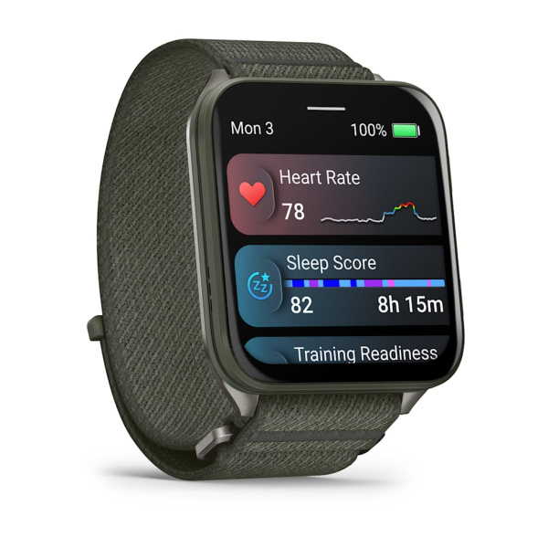 Garmin Venu X1 - | Moss with Titanium Caseback and Moss ComfortFit Nylon Band