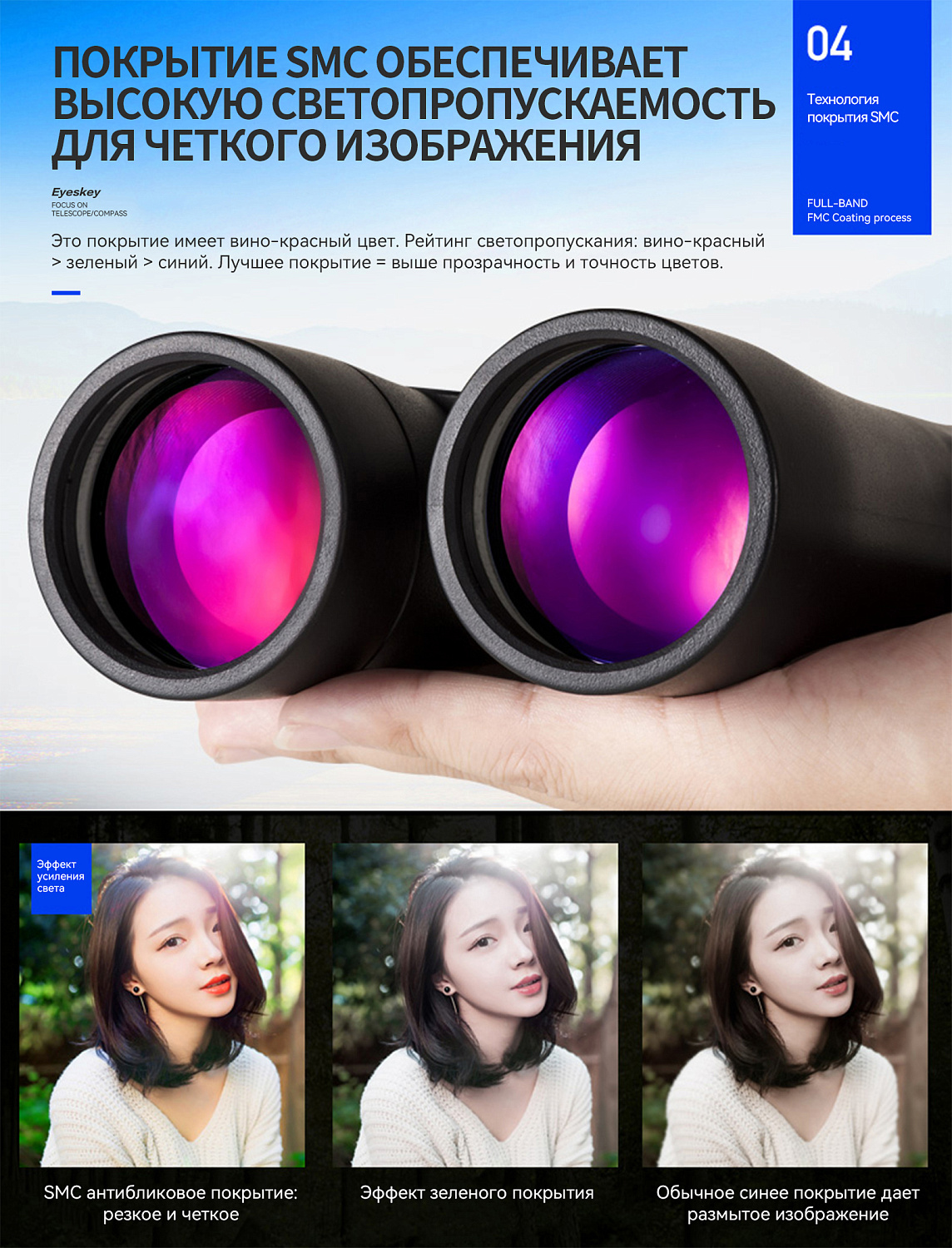 Бинокль Eyeskey Captor ED-10x50