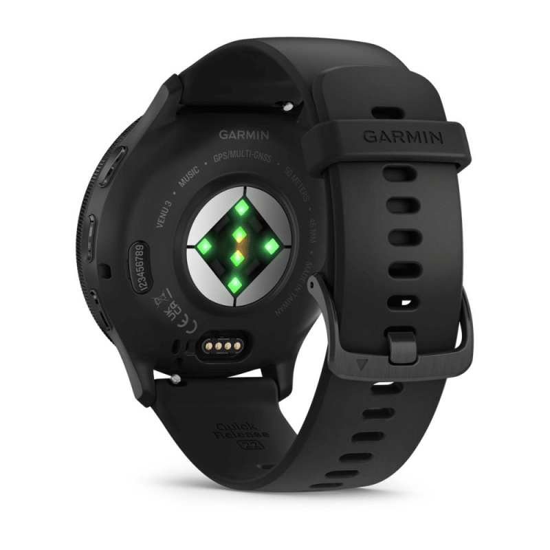 Garmin Venu 3 - 45 мм | Slate stainless steel bezel with black case and silicone band