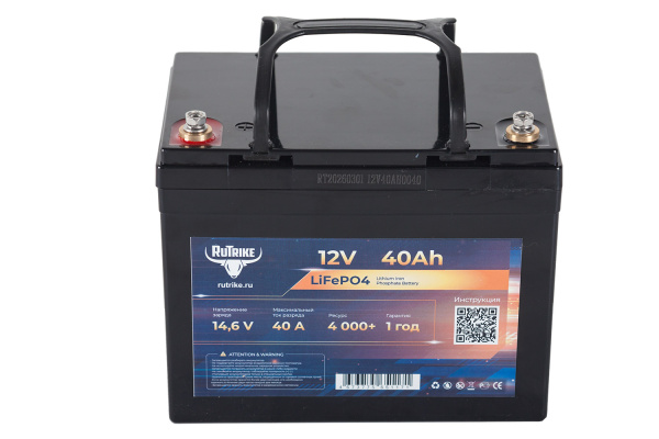 Аккумуляторная батарея литиевая Rutrike LiFePO4 (12V/40Ah/40A) 26494 от прозводителя Rutrike