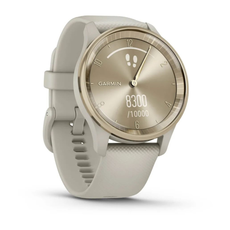 Garmin Vivomove Trend - 40 мм | Cream Gold Stainless Steel Bezel with French Grey Case and Silicone Band