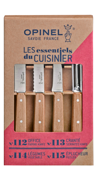 Набор ножей Opinel "Les Essentiels", нержавеющая сталь, рукоять бук( 4 шт./уп.), 001300 001300 от прозводителя Opinel